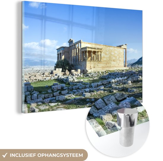 MuchoWow® Glasschilderij - De tempel van Nike op de Akropolis - 180x120 cm - Acrylglas Schilderijen - Foto op Glas