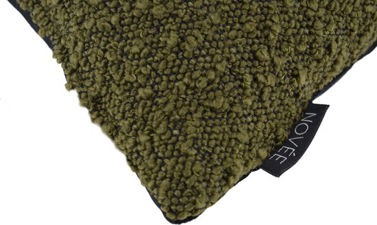 Sierkussen Velours Boucle Vert/ Zwart | 45 x 45 cm | Velours/Polyester