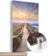 MuchoWow® Peinture sur verre 20x30 cm - Peinture acrylique sur verre - Montagnes - Nature - Chemin - Photo sur verre - Peintures