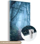 MuchoWow® Glasschilderij 40x60 cm - Schilderij acrylglas - Bomen - Natuur - Mist - Foto op glas - Schilderijen