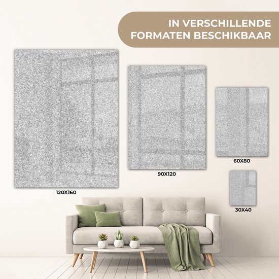 MuchoWow® Peinture sur verre 120x160 cm - Peinture sur verre acrylique - Granit - Structure - Grijs - Design - Photo sur verre - Peintures