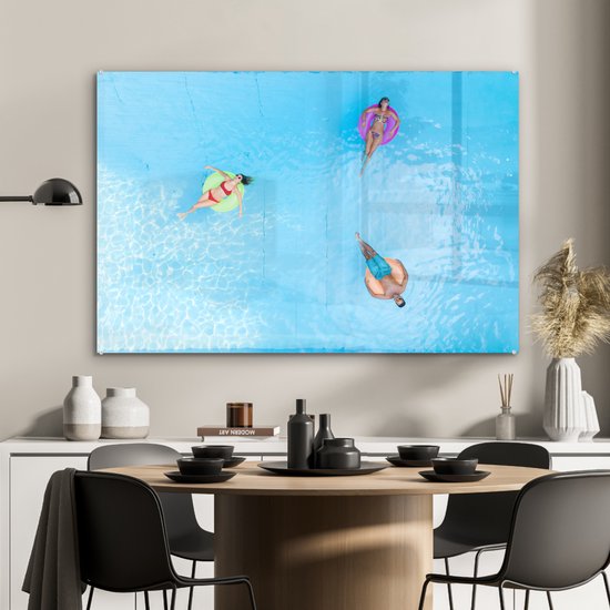 MuchoWow® Peinture sur Verre - Été - Water - Piscine - 120x80 cm - Peintures sur Verre Peintures - Photo sur Glas