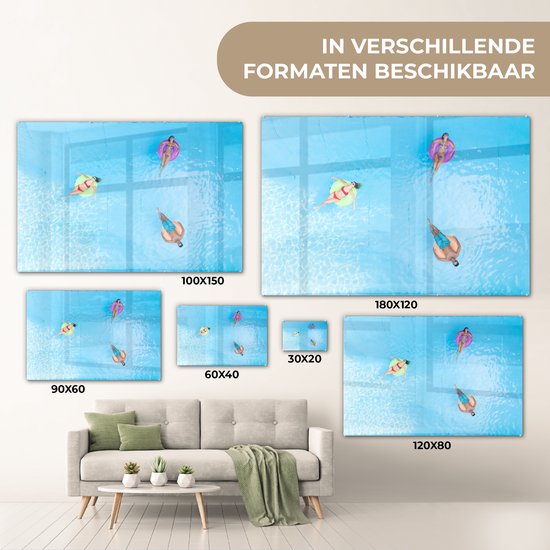 MuchoWow® Peinture sur Verre - Été - Water - Piscine - 180x120 cm - Peintures sur Verre Acrylique - Photo sur Glas