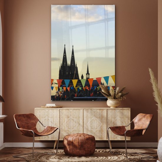 Drapeaux de la cathédrale de Dom en Allemagne Plexiglas 120x180 cm - Impression photo sur Glas (décoration murale plexiglas) XXL / Groot format!