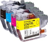 Hmerk Inktcartridges Multipack voor Brother LC421 - 4stuks - Zwart/geel/rood/blauw | Geschikt voor Brother DCP-J1050DW - MFC-J1010DW - DCP-J1140DW - Inkt - cartridge - patroon - inktpatroon (421)