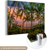 Peinture sur verre - Palmier - Tropical - Mer - 120x80 cm - Peintures Plexiglas