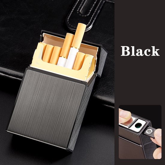 Étui à Cigarettes avec Briquet en Aluminium Électronique Boîte à