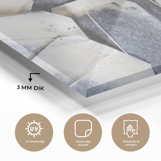 MuchoWow® Peinture sur verre 30x20 cm - Peinture sur verre acrylique - Fond sachets de thé - Photo sur verre - Peintures