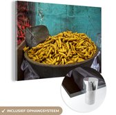 Le curcuma indien sur un marché local en Asie Plexiglas 60x40 cm - Tirage photo sur Glas (décoration murale en plexiglas)