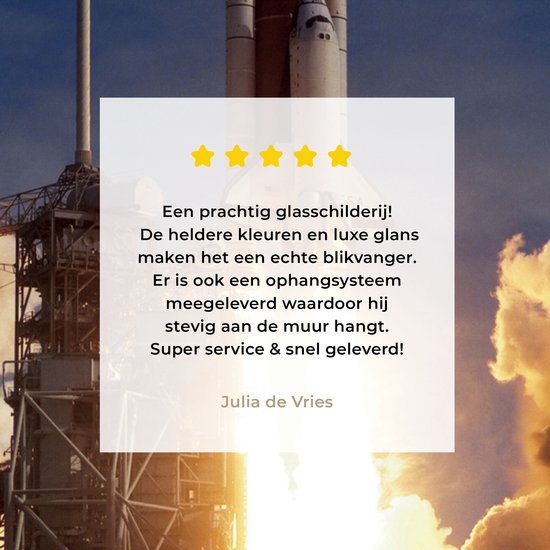 MuchoWow® Peinture sur verre 30x40 cm - Peinture sur verre acrylique - Lancement de la navette spatiale - Photo sur verre - Peintures