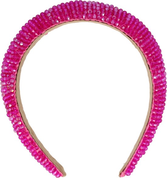 Lajetti Glitter Haarband Dames Fuchsia Breed - Roze | bol.com