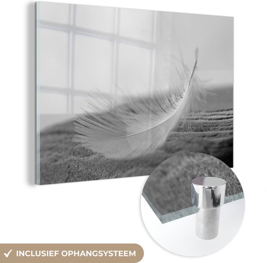 Peinture sur Verre - Gros Plan de Plume Tourbillonnante - 180x120 cm - Peintures sur Verre Peintures - Photo sur Glas