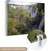 MuchoWow® Glasschilderij 150x100 cm - Schilderij acrylglas - Iguazu-waterval de langste waterval ter wereld in Brazilië - Foto op glas - Schilderijen