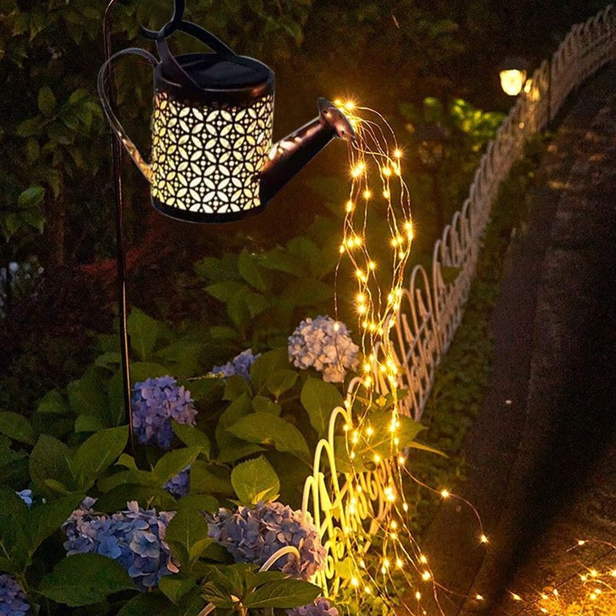 Maan solarlampen voor in de tuin buiten led-glazen tuinverlichting