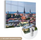 MuchoWow® Glasschilderij 120x80 cm - Schilderij acrylglas - Tallinn, Estland - Foto op glas - Schilderijen