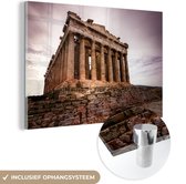 MuchoWow® Glasschilderij 60x40 cm - Schilderij acrylglas - Athene - Architectuur - Parthenon - Foto op glas - Schilderijen