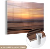 MuchoWow® Glasschilderij 120x80 cm - Schilderij acrylglas - Zonsondergang aan zee - Foto op glas - Schilderijen
