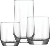 Asir Set van 18 glazen, 215 ml/310 ml/ 385 ml, glas