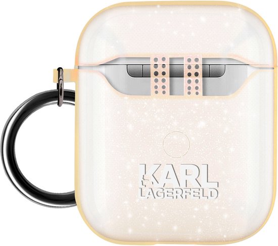 Airpods Silicone gel glitter Choupette Ikonik Karl Lagerfeld hoesje zwart