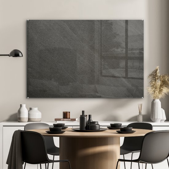 MuchoWow® Peinture sur Verre - Impression Granit - Motif - Grijs - 120x80 cm - Peintures sur Verre Peintures - Photo sur Glas