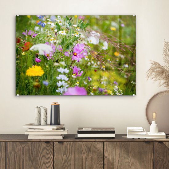 Peinture sur Verre - Printemps - Fleurs - Couleurs - 60x40 cm - Peintures sur Verre Peintures - Photo sur Glas