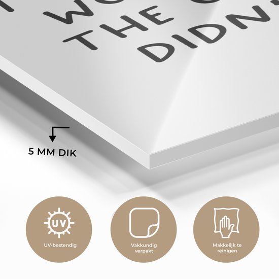 Peinture sur Verre - Citation en Anglais Le seul mauvais entraînement est celui que tu n'as pas fait - 80x120 cm - Peintures sur Verre Peintures - Photo sur Glas