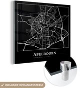 MuchoWow® Peinture sur verre 90x90 cm - Peinture sur verre - Apeldoorn - Plan de la ville - Carte - Carte - Photo sur verre acrylique - Peintures