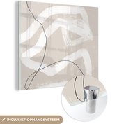 MuchoWow® Glasschilderij 90x90 cm - Schilderij acrylglas - Lijn - Abstract - - Design - Foto op glas - Schilderijen