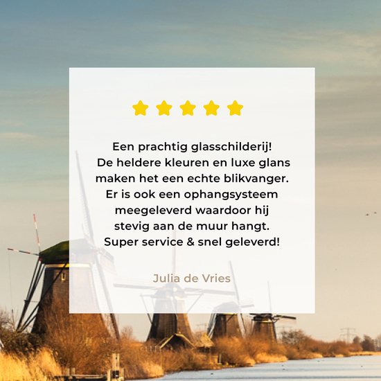 Peinture sur Verre - Moulin à Vent - Holland - Paysage - 160x80 cm - Peintures sur Verre Peintures - Photo sur Glas