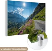 MuchoWow® Glasschilderij 30x20 cm - Schilderij acrylglas - Zwitserland - Alpen - Natuur - Foto op glas - Schilderijen