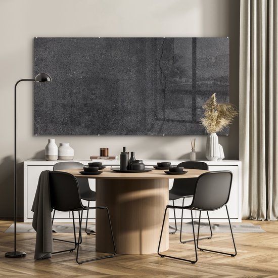 MuchoWow® Peinture sur Verre - Béton - Gris - Mur - Ciment - 160x80 cm - Peintures sur Verre Acrylique - Photo sur Glas