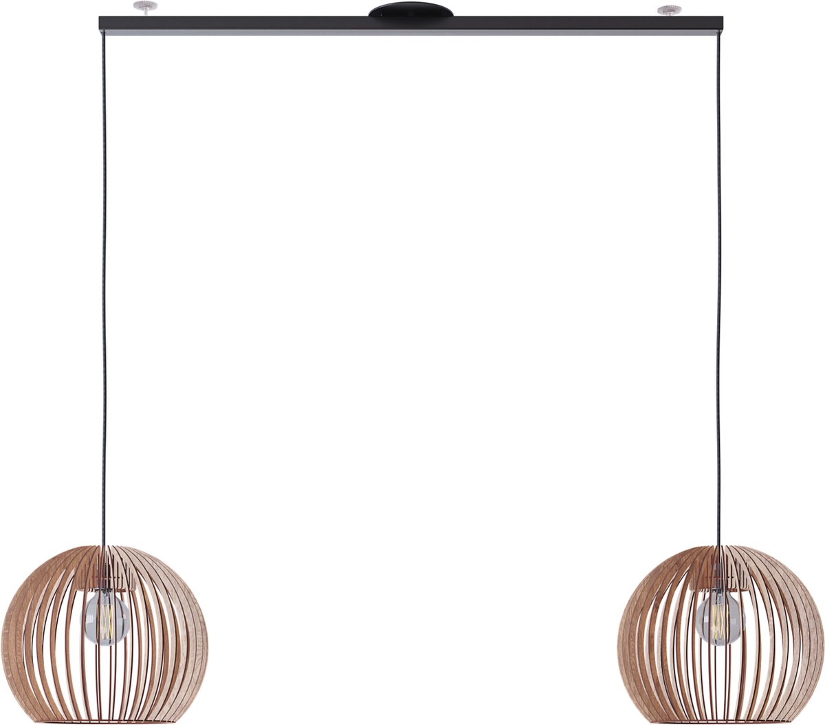 Lightswing® Twin Ophangsysteem voor twee Hanglampen tot 3,5 KG per lamp - Mat Zwart - 75cm Verplaatsbare Verlichting - Verstelbare Lamp Systeem - Lightswing