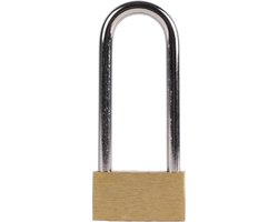 Stahlex Hoog hangslot - 30 mm - messing kast - geharde stalen beugel - gelijksluitend - inclusief 2 sleutels