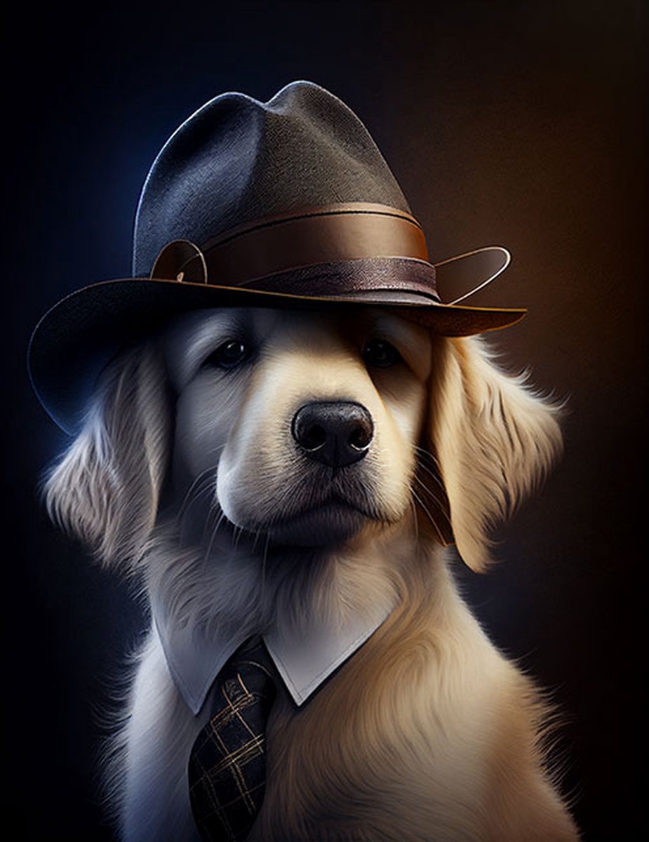 AI - Woondecoratie - Poster - Dieren - Hond - Pak - 6 - 30 x 40 cm
