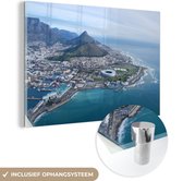 MuchoWow® Glasschilderij 120x80 cm - Schilderij acrylglas - Kaapstad - Zuid afrika - Afrika - Foto op glas - Schilderijen