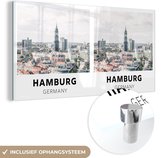 MuchoWow® Glasschilderij 80x40 cm - Schilderij acrylglas - Duitsland - Hamburg - Architectuur - Foto op glas - Schilderijen