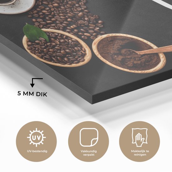 MuchoWow® Peinture sur verre 120x80 cm - Peinture sur verre acrylique - Dictons - Café - Citations - Photo sur verre - Peintures