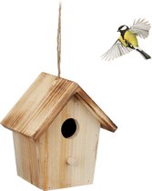 Relaxdays decoratief vogelhuisje - hangend nestkastje buiten - decoratie vogelnestkastje