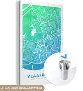 Peinture sur verre - Plan de la ville - Vlaardingen - Pays- Nederland - 40x60 cm - Peintures sur verre acrylique - Photo sur Glas