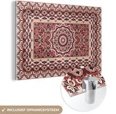 MuchoWow® Peinture sur verre - Tapis persan - Tapis - Mandala - Rouge - 30x20 cm - Peintures sur verre acrylique - Photo sur Glas