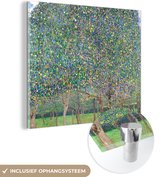 MuchoWow® Glasschilderij 90x90 cm - Schilderij acrylglas - Een perenboom - Gustav Klimt - Foto op glas - Schilderijen