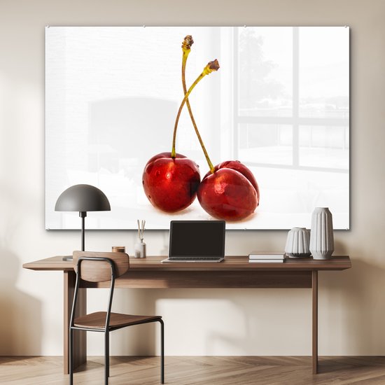 Peinture sur verre - Cerise - Wit - Rouge - 180x120 cm - Peintures Plexiglas