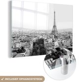 Peinture sur Verre - Vue de Paris et de la Tour Eiffel - noir et blanc - 60x40 cm - Peintures sur Verre Peintures - Photo sur Glas
