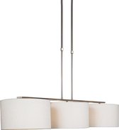 QAZQA combi delux - Moderne Hanglamp voor boven de eettafel | in eetkamer - 3 lichts - L 1180 mm - Wit -  Woonkamer