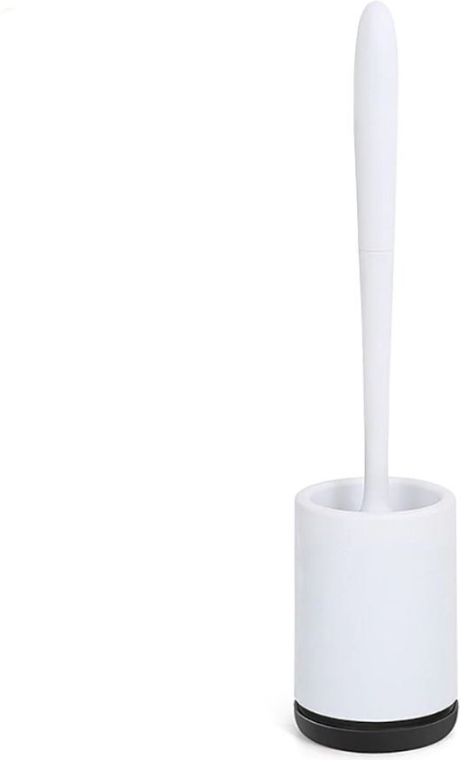 Lukana Siliconen WC Borstel Met Zeepdispenser - Wit - Vrijstaand Of Hangend Sneldrogend Hygienisch Antibacteriele Werking Toilet Brush Toiletborstel Houder Lekbak
