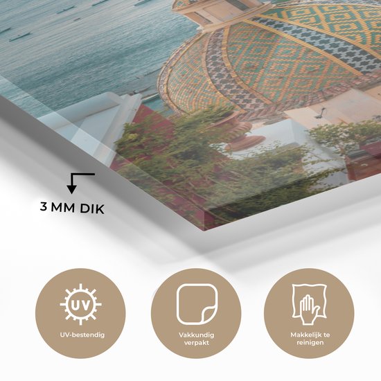 Peinture sur Verre - Italie - Mer - Maisons - 40x60 cm - Peintures sur Verre Peintures - Photo sur Glas