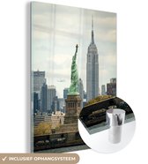 MuchoWow® Glasschilderij 30x40 cm - Schilderij acrylglas - New York - Beeld - Architectuur - Foto op glas - Schilderijen