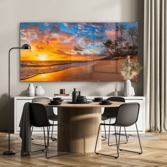 Peinture sur Verre - Tropical - Plage - Soleil - 160x80 cm - Peintures sur Verre Peintures - Photo sur Glas