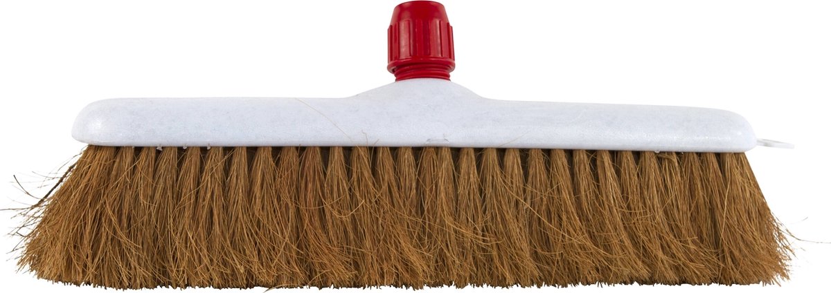 Goedkoopste Veger kunststof kokos, blok wit, schroefdop rood 50 cm