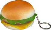 Sleutelhanger hamburger - Eten - Snack - Broodje burger - Fastfood - 8 x 5 cm - Foam